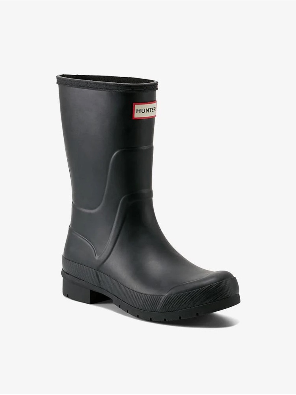 New Hunter Black Mid-Calf Rain Boot with Logo